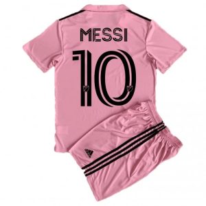 Lionel Messi #10 Inter Miami Hjemmebanesæt Børn 2023-24 Kort ærmer + korte bukser