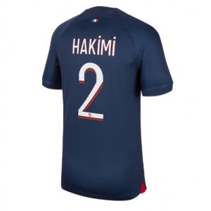 Achraf Hakimi #2 Paris Saint-Germain PSG Hjemmebanetrøje 2023-24 Herrer Kort ærmer