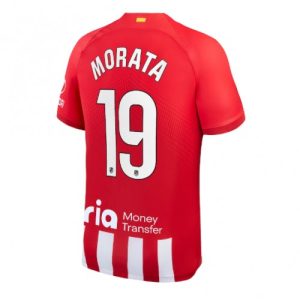Alvaro Morata #19 Atletico Madrid Hjemmebanetrøje 2023-2024 rød Kort ærmer
