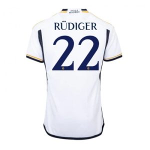 Antonio Rudiger #22 Real Madrid Hjemmebanetrøje 2023-2024 hvid Kort ærmer