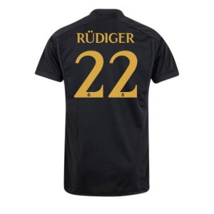 Antonio Rudiger #22 Real Madrid Tredje trøje 2023-2024 sort Kort ærmer