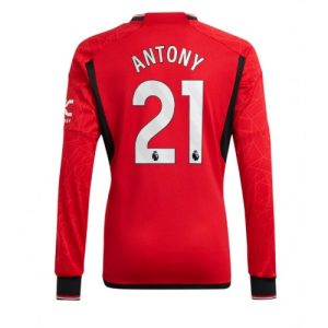 Antony #21 Manchester United Hjemmebanetrøje 2023-2024 rød Lange ærmer