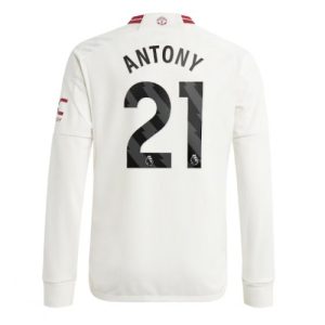 Antony #21 Manchester United Tredje trøje 2023-2024 hvid Lange ærmer