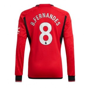 Bruno Fernandes #8 Manchester United Hjemmebanetrøje 2023-2024 rød Lange ærmer