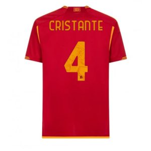 Bryan Cristante #4 AS Roma Hjemmebanetrøje 2023-2024 rød Kort ærmer