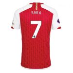 Bukayo Saka #7 Arsenal Hjemmebanetrøje 2023-2024 rød hvid Kort ærmer