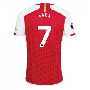 Bukayo Saka #7 Arsenal Hjemmebanetrøje 2023-2024 rød hvid Kort ærmer