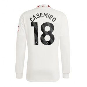 Casemiro #18 Manchester United Tredje trøje 2023-2024 hvid Lange ærmer
