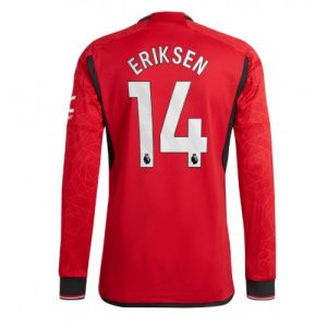 Christian Eriksen #14 Manchester United Hjemmebanetrøje 2023-2024 rød Lange ærmer