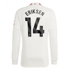 Christian Eriksen #14 Manchester United Tredje trøje 2023-2024 hvid Lange ærmer