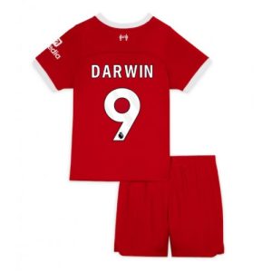 Darwin Nunez #9 Liverpool Hjemmebanesæt Børn 2023-24 Kort ærmer + korte bukser