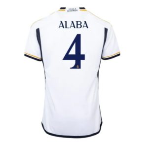 David Alaba #4 Real Madrid Hjemmebanetrøje 2023-2024 hvid Kort ærmer
