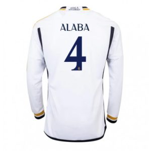 David Alaba #4 Real Madrid Hjemmebanetrøje 2023-24 hvid Lange ærmer