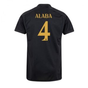 David Alaba #4 Real Madrid Tredje trøje 2023-2024 sort Kort ærmer