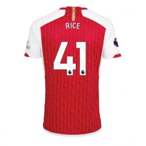 Declan Rice #41 Arsenal Hjemmebanetrøje 2023-2024 rød hvid Kort ærmer