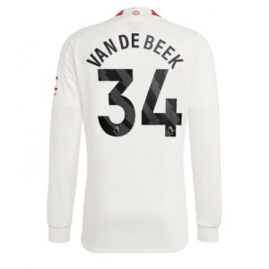 Donny van de Beek #34 Manchester United Tredje trøje 2023-2024 hvid Lange ærmer