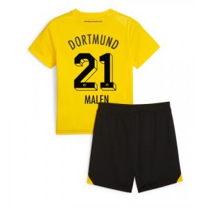 Donyell Malen #21 Borussia Dortmund Hjemmebanesæt Børn 2023-24 Kort ærmer + korte bukser