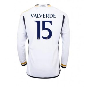Federico Valverde #15 Real Madrid Hjemmebanetrøje 2023-24 hvid Lange ærmer
