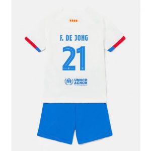 Frenkie de Jong #21 Barcelona Udebanesæt Børn 2023-24 Kort ærmer + korte bukser