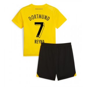 Giovanni Reyna #7 Borussia Dortmund Hjemmebanesæt Børn 2023-24 Kort ærmer + korte bukser