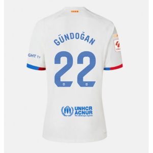 Ilkay Gundogan #22 Barcelona Udebanetrøje 2023-2024 hvid Kort ærmer