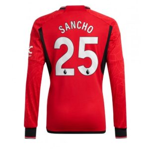Jadon Sancho #25 Manchester United Hjemmebanetrøje 2023-2024 rød Lange ærmer