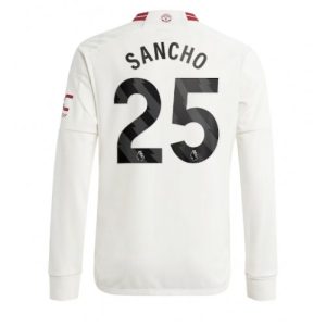 Jadon Sancho #25 Manchester United Tredje trøje 2023-2024 hvid Lange ærmer