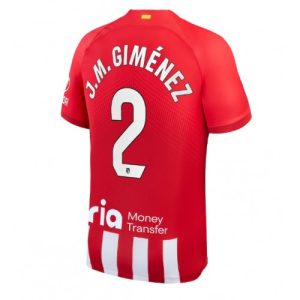 Jose Gimenez #2 Atletico Madrid Hjemmebanetrøje 2023-2024 rød Kort ærmer