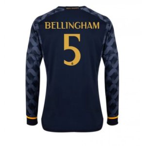 Jude Bellingham #5 Real Madrid Udebanetrøje 2023-24 sort Lange ærmer til mænd