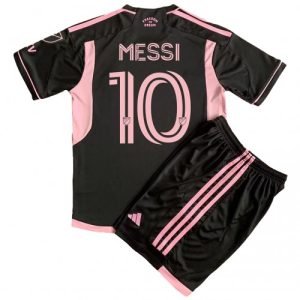 Lionel Messi #10 Inter Miami Udebanesæt Børn 2023-24 Kort ærmer + korte bukser