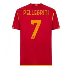 Lorenzo Pellegrini #7 AS Roma Hjemmebanetrøje 2023-2024 rød Kort ærmer