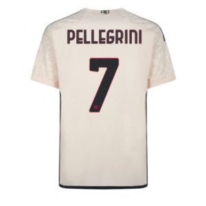 Lorenzo Pellegrini #7 AS Roma Udebanetrøje 2023-2024 hvid Kort ærmer