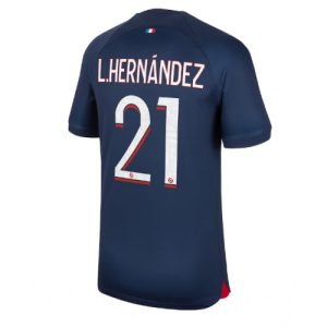Lucas Hernandez #21 Paris Saint-Germain PSG Hjemmebanetrøje 2023-24 Herrer Kort ærmer