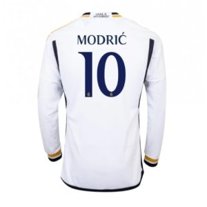 Luka Modric #10 Real Madrid Hjemmebanetrøje 2023-24 hvid Lange ærmer