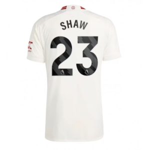 Luke Shaw #23 Manchester United Tredje trøje 2023-2024 hvid Kort ærmer
