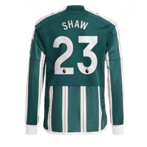 Luke Shaw #23 Manchester United Udebanetrøje 2023-2024 grøn Lange ærmer