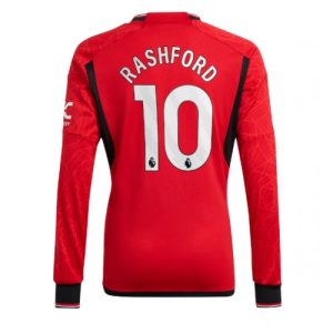 Marcus Rashford #10 Manchester United Hjemmebanetrøje 2023-2024 rød Lange ærmer