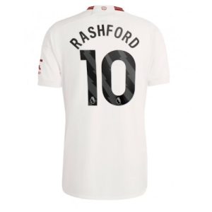 Marcus Rashford #10 Manchester United Tredje trøje 2023-2024 hvid Kort ærmer
