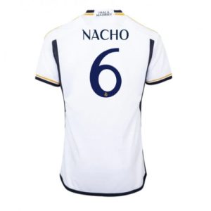 Nacho #6 Real Madrid Hjemmebanetrøje 2023-2024 hvid Kort ærmer
