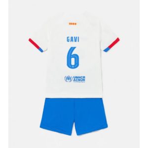 Paez Gavi #6 Barcelona Udebanesæt Børn 2023-24 Kort ærmer + korte bukser