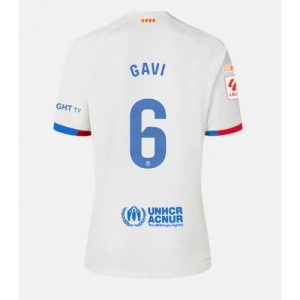 Paez Gavi #6 Barcelona Udebanetrøje 2023-2024 hvid Kort ærmer