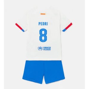Pedri Gonzalez #8 Barcelona Udebanesæt Børn 2023-24 Kort ærmer + korte bukser