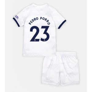 Pedro Porro #23 Tottenham Hotspur Hjemmebanesæt Børn 2023-24 Kort ærmer + korte bukser