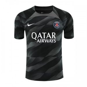 Populære Paris Saint-Germain Målmand Udebanetrøje 2023-24 sort Kort ærmer