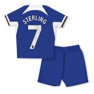 Raheem Sterling #7 Chelsea Hjemmebanesæt Børn 2023-24 Kort ærmer + korte bukser