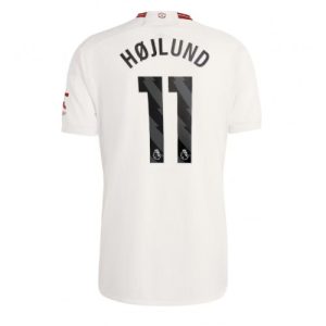 Rasmus Hojlund #11 Manchester United Tredje trøje 2023-2024 hvid Kort ærmer
