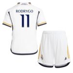 Rodrygo Goes #11 Real Madrid Hjemmebanesæt Børn 2023-24 Kort ærmer + korte bukser