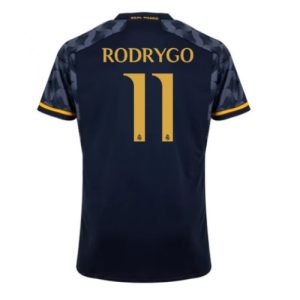 Rodrygo Goes #11 Real Madrid Udebanetrøje 2023-2024 sort grå Kort ærmer
