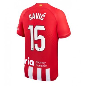 Stefan Savic #15 Atletico Madrid Hjemmebanetrøje 2023-2024 rød Kort ærmer