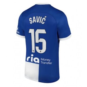 Stefan Savic #15 Atletico Madrid Udebanetrøje 2023-24 blå hvid Kort ærmer